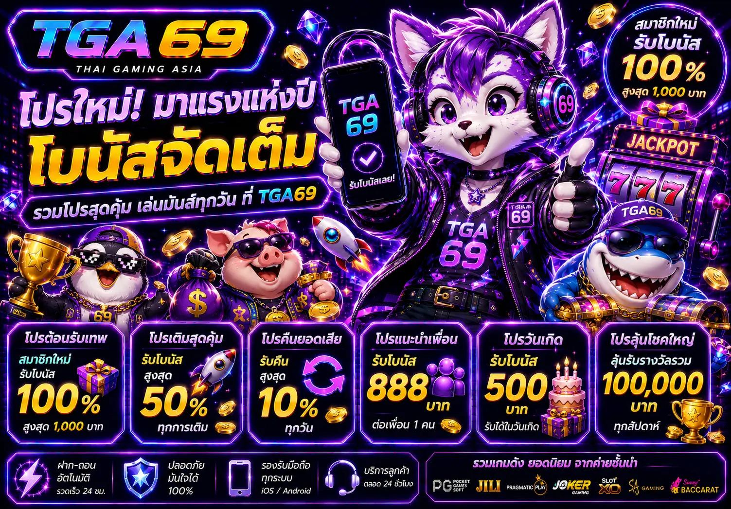 โปรโมชั่น TGA69 สล็อตมือถือ รองรับทุกอุปกรณ์